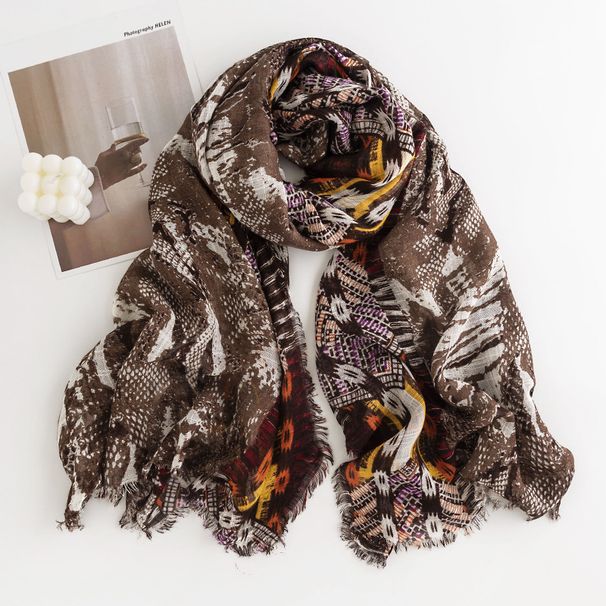 Weicher, hautfreundlicher, bedruckter Schal mit Persönlichkeitsmuster und mehreren Funktionen_voghion.com
