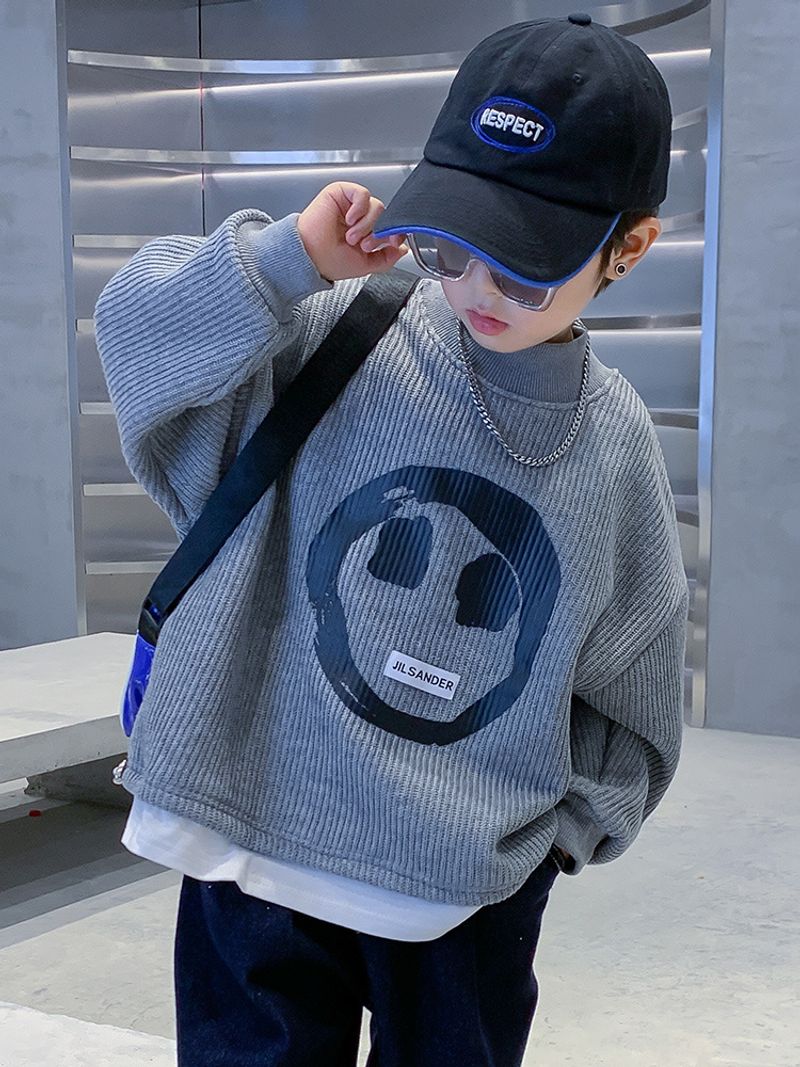 Jungen Hoodie für Frühjahr 2024 neue Kollektion, Kinder Herbst Basisshirt, mittelgroßes hübsches Oberteil, dünn und trendy_voghion.com