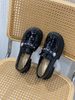 Raise The Bottom 6cm Loafers Dam 2025 Nyheter Vår & Höst Slip-on Svart JK Läder Brittisk Stil Enkelt Lager_voghion.com