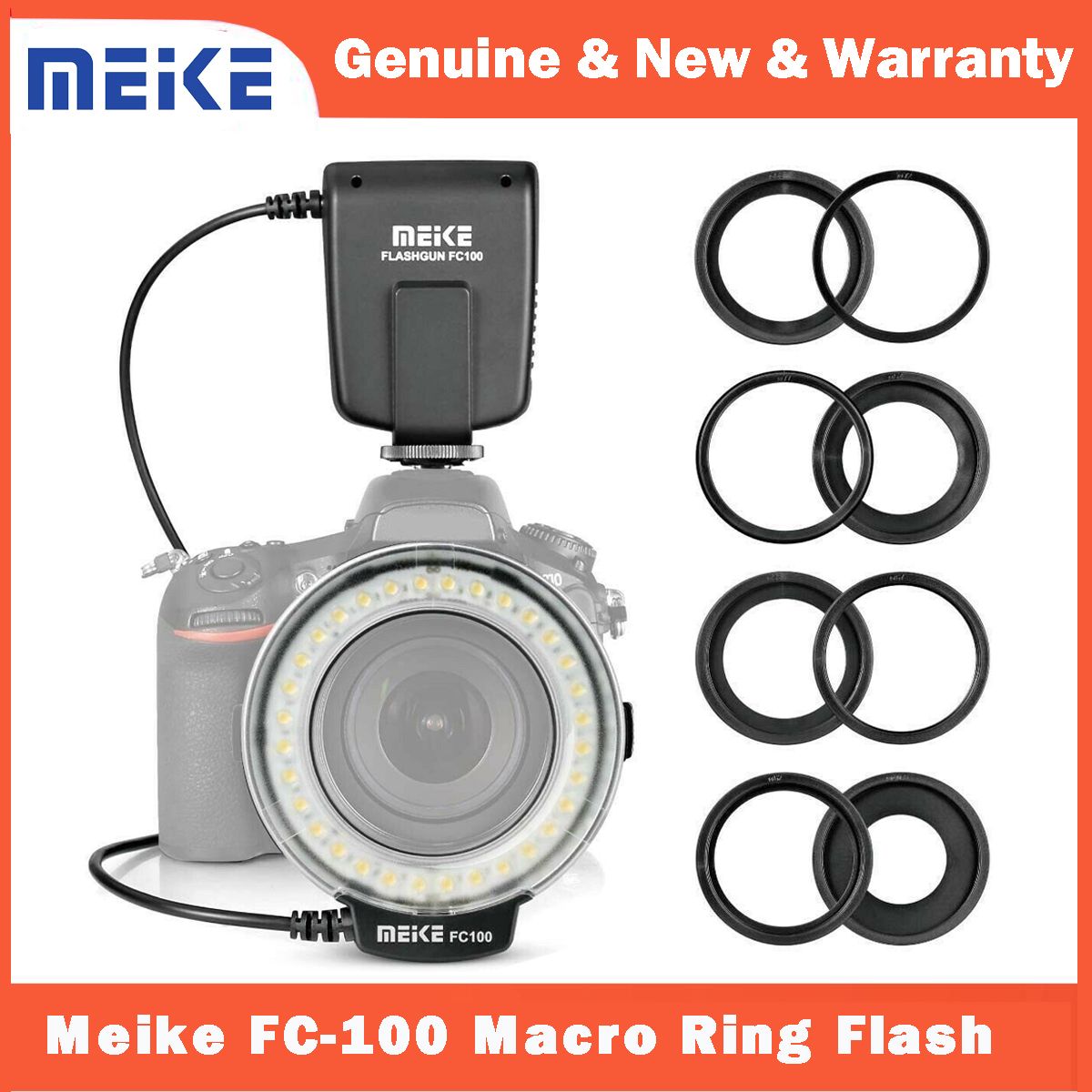 Meike FC-100 FC100 Flash LED manuale con anello adattatore SH per fotocamera digitale DSLR Canon Nikon Olympus Pentax_voghion.com