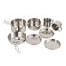 Set di pentole da campeggio pieghevoli compatte in acciaio inox da 8 pezzi per esterni, per 5-6 persone, barbecue portatile e combo ciotola_voghion.com