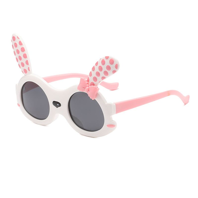 Girl's Sunglasses Children's Sunglasses For Girls Cute Sunglasses Sun Protection Purple Long Eared Rabbit Toy Soft Silicone Frame New_voghion.com