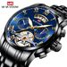 stainless steel flywheel non-automatic multi-function mechanical watch fashion luminous waterproof watch male_voghion.com
