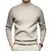 New Autumn Solid Color Half Turtleneck Slim Fit Sweater For Men Youth Base Shirt Men's Clothing_voghion.com