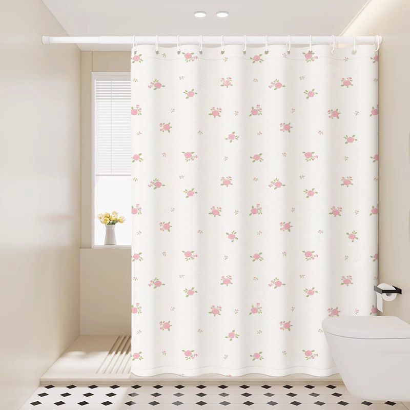 Thickened Shower Set, Mildew Resistant And Waterproof, No Drilling Required, Bathroom Partition Door Curtain, Window_voghion.com