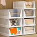 Foldable Clothes Basket Stackable Drawer Wardrobe Layered Partition Organizer Pull-out Storage Rack_voghion.com