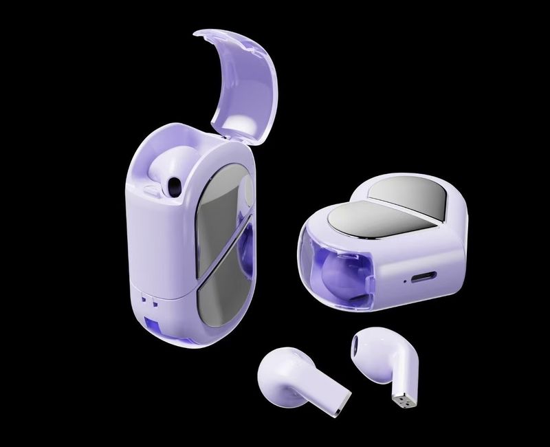K520 Rotating Bluetooth 5.3 Wireless Earbuds, Heart-Shaped TWS Stereo Earphones With 8H Playtime, IPX4 Splashproof_voghion.com