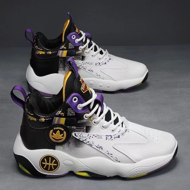 Outdoor basketball shoes men's new youth sports shoes thick-soled non-slip pops shoes soft-soled running men's shoes_voghion.com
