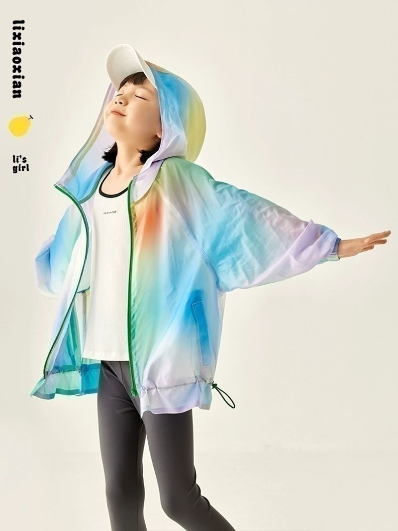 Pera Xiaoxian Originale Abbinamento Protezione Solare Abbigliamento per Bambini Estate Nuovo Fiore Colore Sogno Ragazzi e Ragazze Sottili_voghion.com