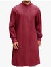 Herrenbekleidung Mode Einfaches Langes Hemd Muslim Robe_voghion.com