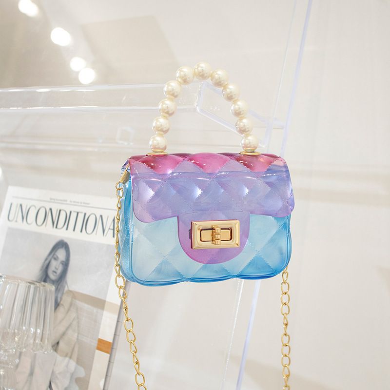 Transparente Mini-Umhängetasche für Damen – Elegante gesteppte Handtasche mit Perlengriff (zum Tragen über der Schulter und in der Hand)_voghion.com