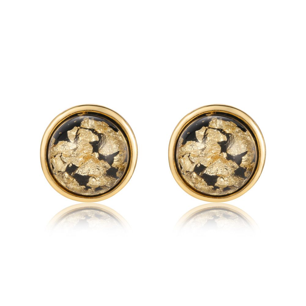 Lahki luksuzni uhani z zlatimi fragmenti iz folije, vrhunski uhani v slogu Hepburn, temperamentni majhni in vsestranski modni uhani_voghion.com