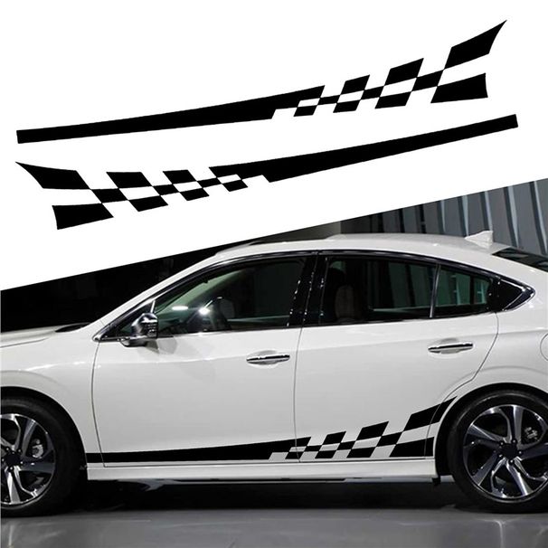 Body Waistline Side Skirt Stripes Decals Full Car Stickers_voghion.com