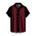 Camicia casual a maniche corte da uomo semplice con stampa digitale 20233D_voghion.com