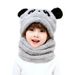 Berretto carino e caldo con protezione per il viso per bambini - Combo cappello e sciarpa per autunno e inverno_voghion.com