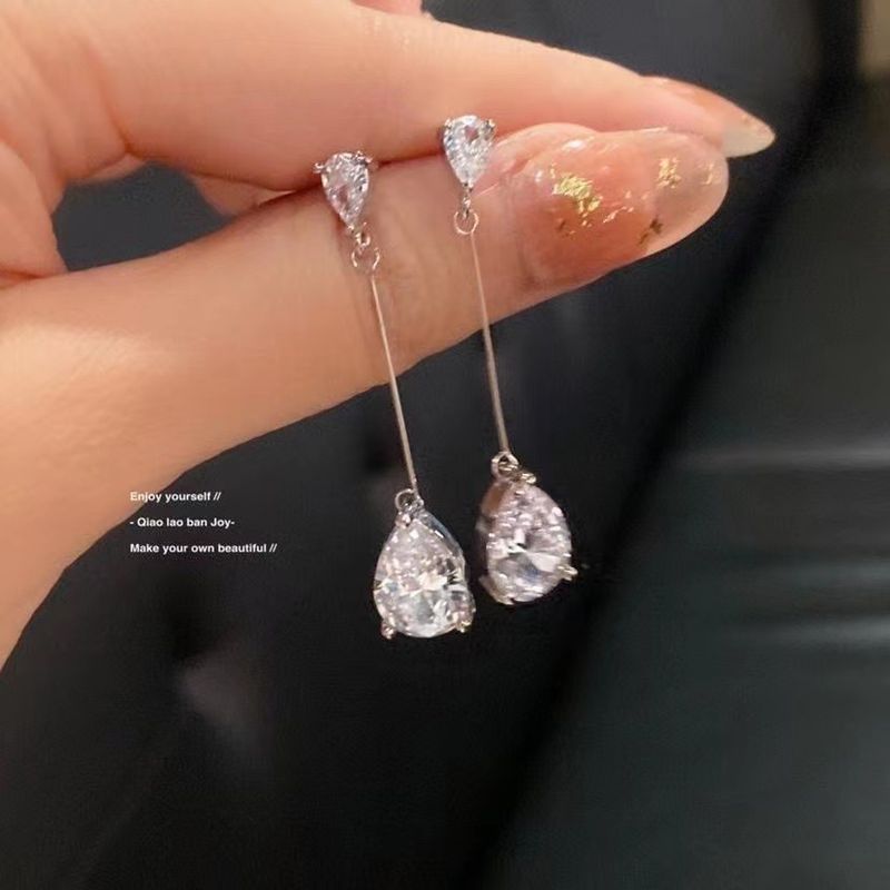 Nuovi orecchini a goccia in argento con ago, eleganti, semplici, squisiti, resistenti alla sbiadimento._voghion.com