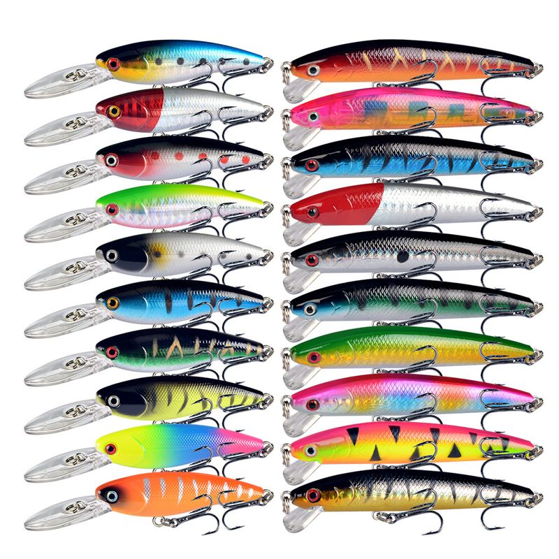 20 set di Mino galleggiante in acqua, esca simulata Luya esca, esca bionica, bocca di pesce persico_voghion.com