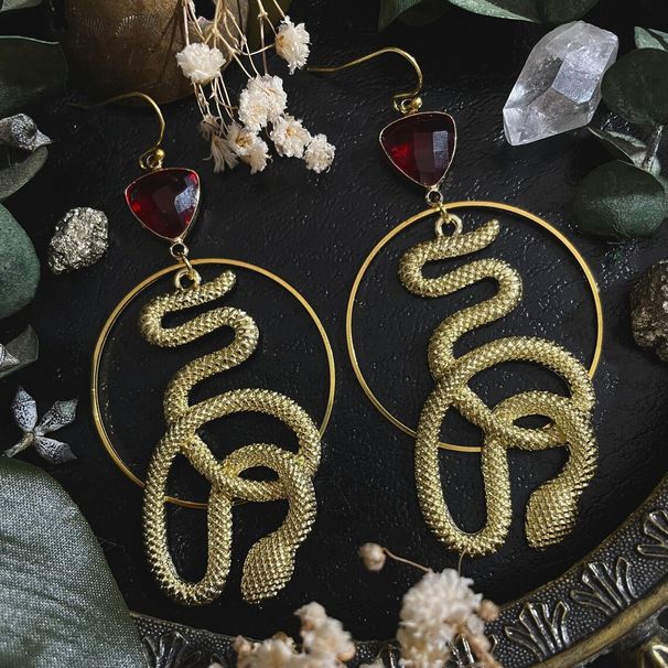 Ohrringe Gothic Rubin Python Creolen_voghion.com