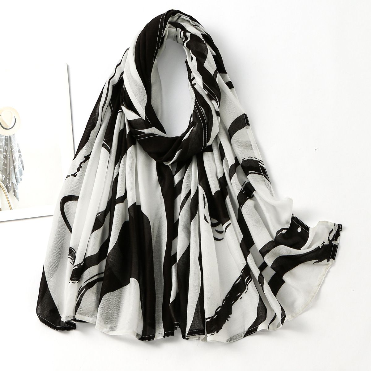 Women's Scarve Classic Popular Leopard Print Cotton Long Scarf Retro Trend Zebra Print Headscarf Women Spot_voghion.com