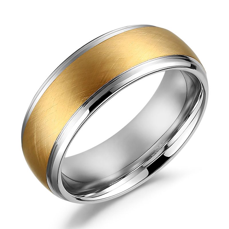 Men's Jewelry Minimalist Gold Stainless Steel Titanium Steel Plain Ring_voghion.com