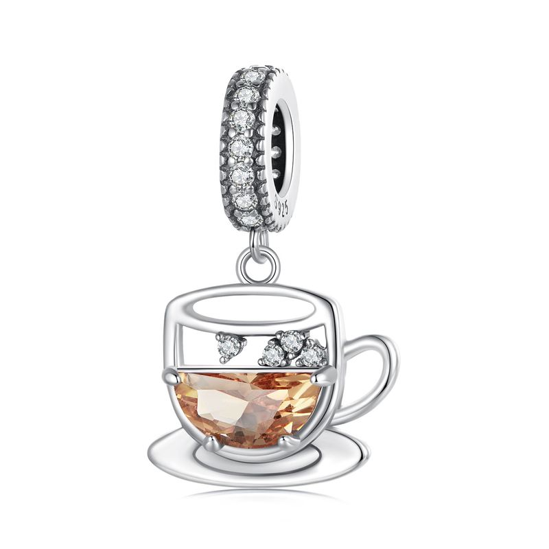 Funny Coffee Pendant Charm Sterling Silver Charm_voghion.com