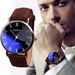 Yamaler Herren Réimesch Zifferen Blu-Ray Liederband Quartz Analog Business Armbanduhr_voghion.com