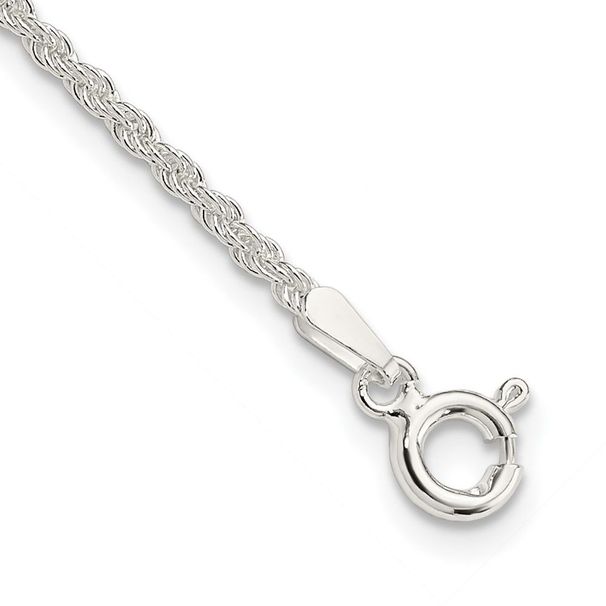 Sterling Silver 1.8mm Solid Rope Chain Anklet_voghion.com