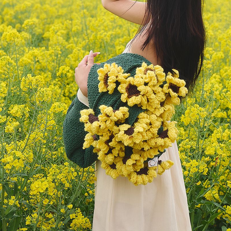 Sunflower Throw Blanket - 150cm Diameter Multi-Purpose Fleece Blanket_voghion.com