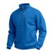 Men's Waffle Autumn Leisure Outdoor High Collar Half Zipper Pocket Pullover Long Sleeve Sweatshirt_voghion.com