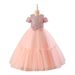 Neues Mädchenkleid für Kinder, Prinzessinnenkleid, feine Glitzerschleife, Netz-Tutu-Kleid, Klavierkleid für Kinder mittleren Alters_voghion.com