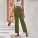 2023 new spring and summer draping straight high waist solid color tether wide-leg pants for women_voghion.com