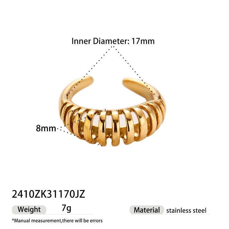 simple design personality hand jewelry stainless steel plated gold temperament smooth butterfly open ring female_voghion.com