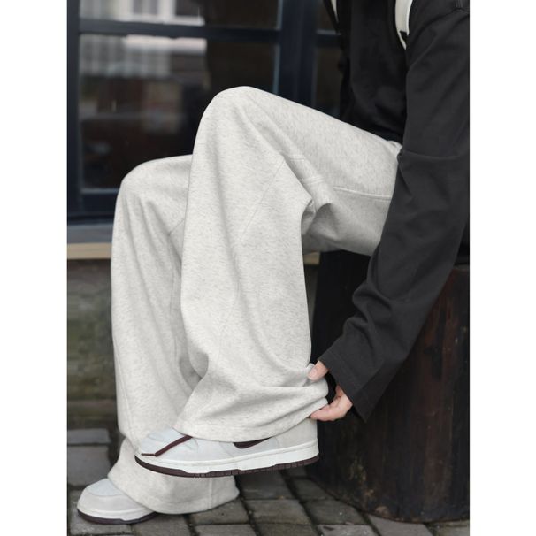 Lässige Jogginghose mit tiefem Schritt für Herren – Leichte Jogginghose aus Baumwollmischung mit Seitentaschen, elastischer Taille und schmal zulaufendem Bündchen für Streetwear und Loungewear_voghion.com