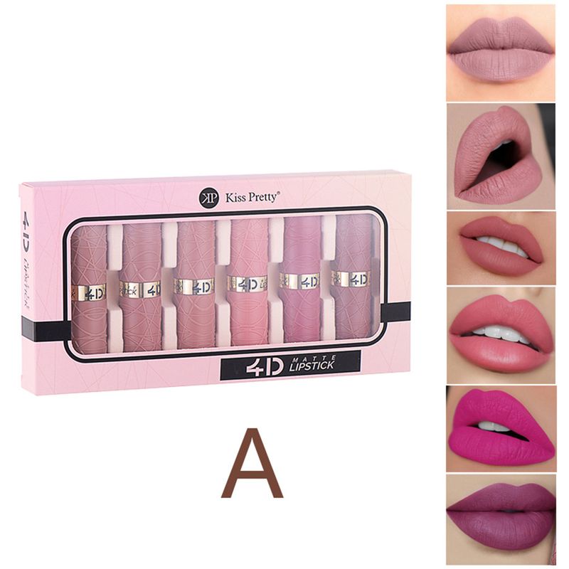 6-pak matowych czerwonych błyszczyków do ust Easy To Color_voghion.com