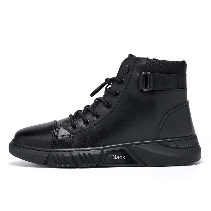 Shoes 2023 British Martin Men's Solid Color Extra Large Size Ankle Boots_voghion.com