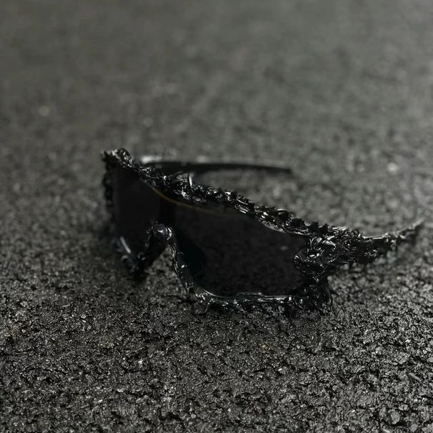 Cross Border New European And American Personality Drop Glue Soft Nail Sunglasses Hip Hop Street Dark Series Men's Cyberpunk Sunglasses_voghion.com