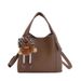Autumn Lychee Pattern Soft Leather Bucket Bag For Women, Elegant Design, Large Capacity, Mother-Daughter Bag, Commuting_voghion.com