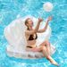 Aufblasbare Meerjungfrauenmuschel – Perlenakzente und fächerförmiger Sitz (instagramtaugliche Schwimmhilfe für Erwachsene, wasserdicht und aus strapazierfähigem PVC)_voghion.com