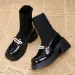 Platform Knitted Womens Snow Boots High Heels Beaded Leather Ankle Shoes 2025 Trend Winter Pump Wearing Socks Botas_voghion.com