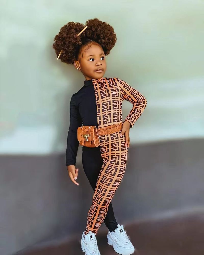 Toddler Girls Clothing new casual long sleeved fashion printed color matching jumpsuit ins style children's clothing_voghion.com
