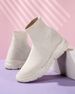 Parijs Sokken Schoenen Dames S Super Hot Europees Casual Gebreid Hoge Top Stretch Dikke Bodem Puff Paw Sokken Laarzen_voghion.com