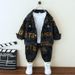 Jungen-Arbeitskleidung aus Baumwolle mit Volldruck, hübsche und modische zweiteilige Anzüge für Kinder, kleiner und mittelgroßer Außenhandel für Kinder, cool_voghion.com