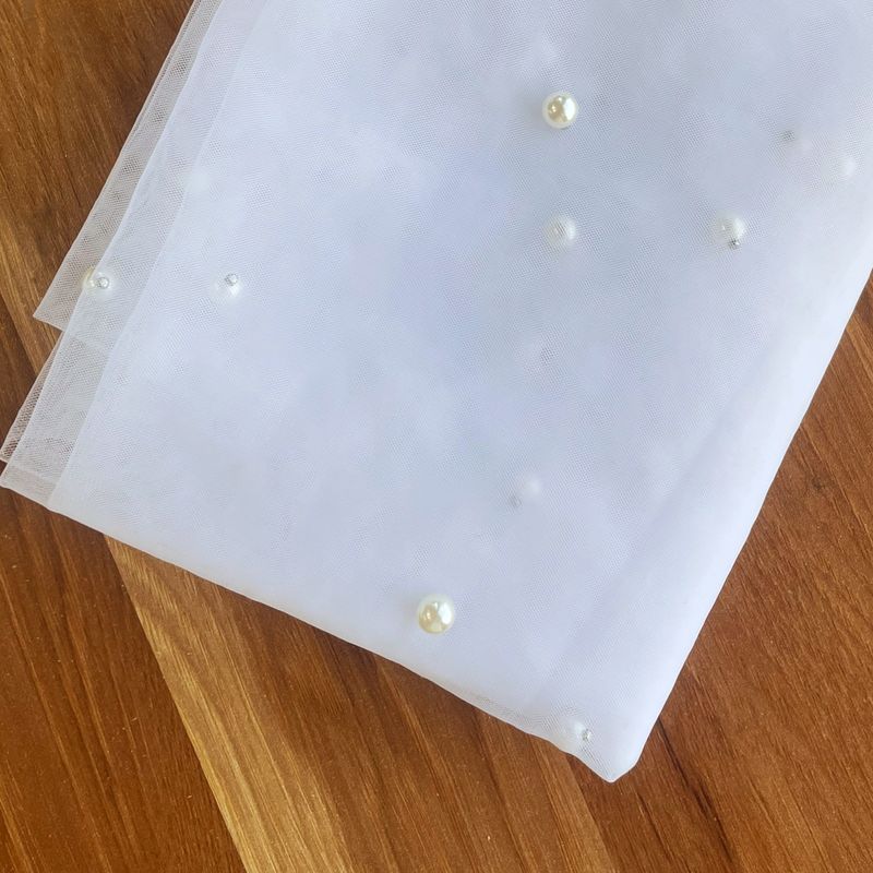 Bride church wedding veil new style hand-sewn hair comb pearl long tail soft yarn _voghion.com