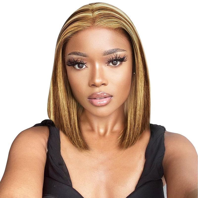 13x4 HD Lace Front Perücken Kurze Bob Perücke Für Schwarze Frauen Vorgezupft Mit Baby Haar_voghion.com