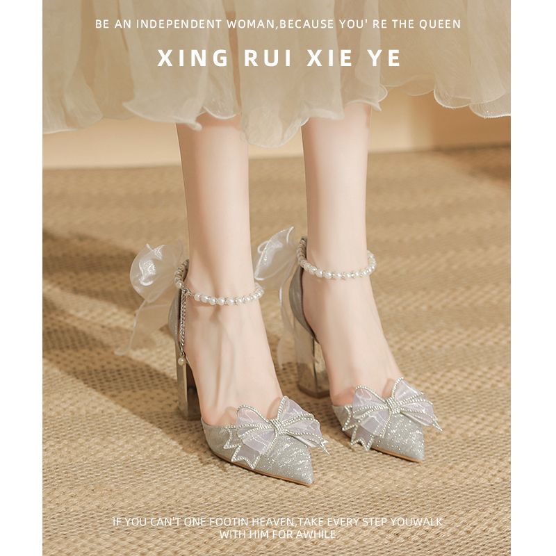 Hexiu Two-Way Wear Fairy Style Beautiful Adult Wedding Shoes_voghion.com