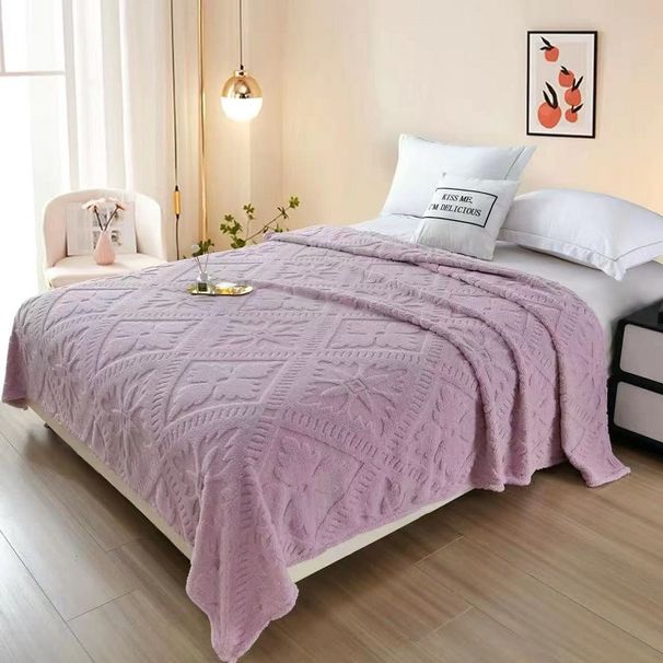 Coperta per divano in flanella jacquard ultra morbida color latte Veet_voghion.com