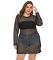 Durchsichtiges Strand-Bikini-Bluse-Netzkleid für Damen in Übergröße_voghion.com