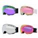 Gafas de esquí para adultos, ligeras, antivaho, esféricas grandes, montura media blanda, lentes intercambiables, gafas protectoras_voghion.com