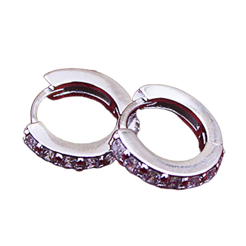 Yamaler Earrings Round Fashionable Alloy Single Row Rhinestones Earrings for Banquet_voghion.com