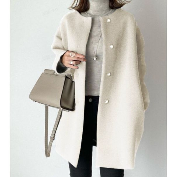 Women's elegant straight coat for women temperament solid color simple loose coat women's tops_voghion.com